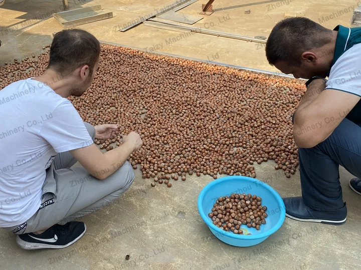 Tajikstan-customer-and-his-friend-are-drying-opened-hazelnuts